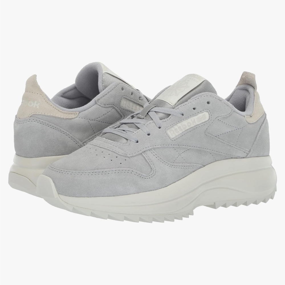 Grey Suede Reebok Platform Sneakers